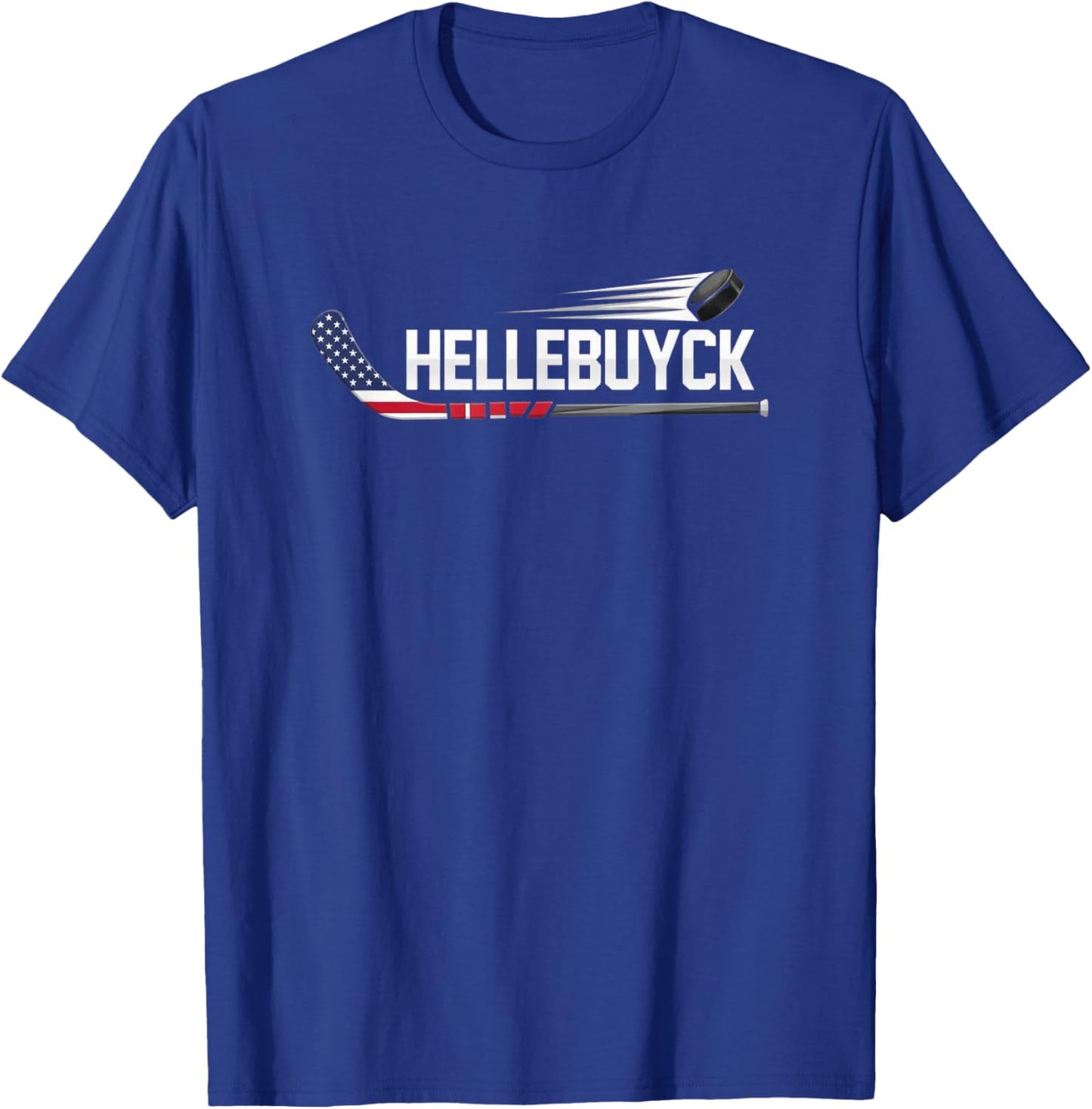 Hellebuyck T Goalie Design with Puck T-Shirt - T-Shirt | Royal