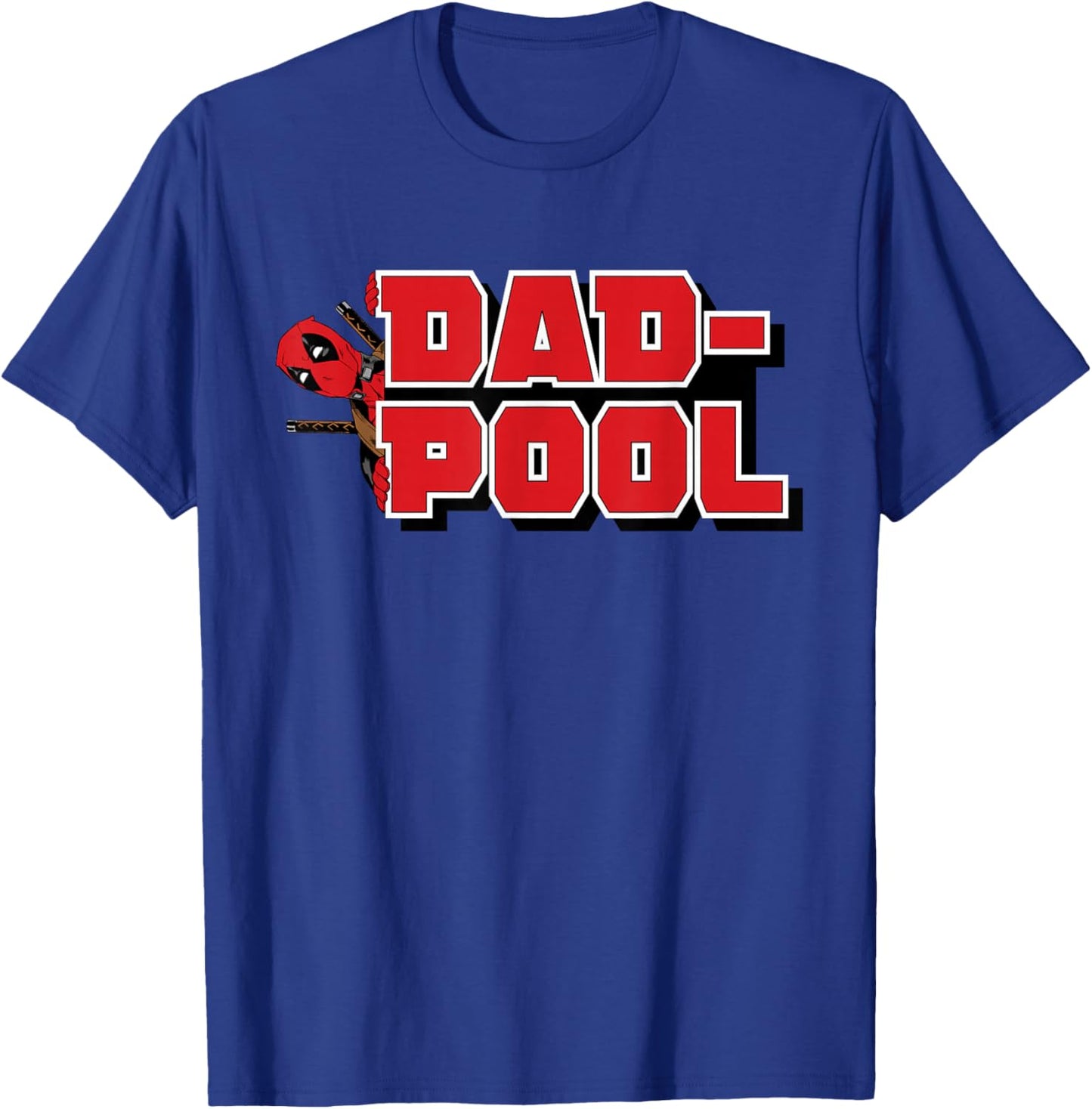 Marvel Deadpool Dad-Pool Logo Funny Dad T-Shirt - T-Shirt | Royal