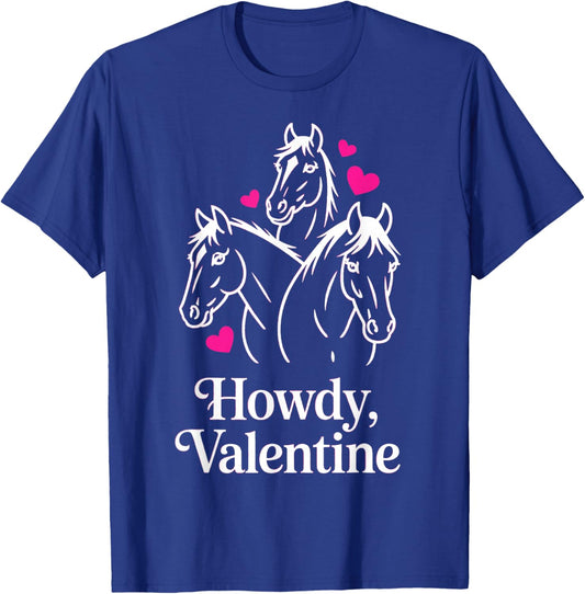 Howdy Valentine Cute Horses Valentines´s Day T-Shirt - T-Shirt | Royal