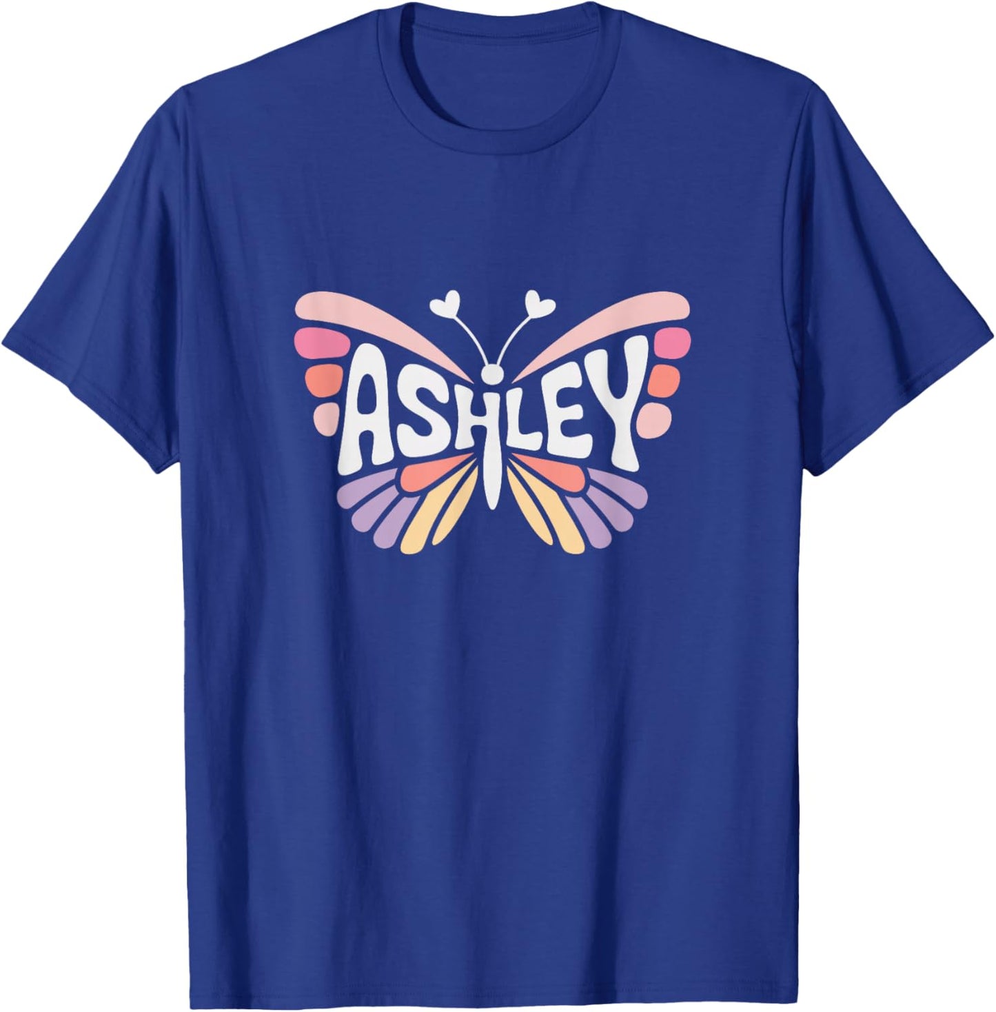 Ashley Butterfly - Personalized Cute Name Word Art T-Shirt - T-Shirt | Royal