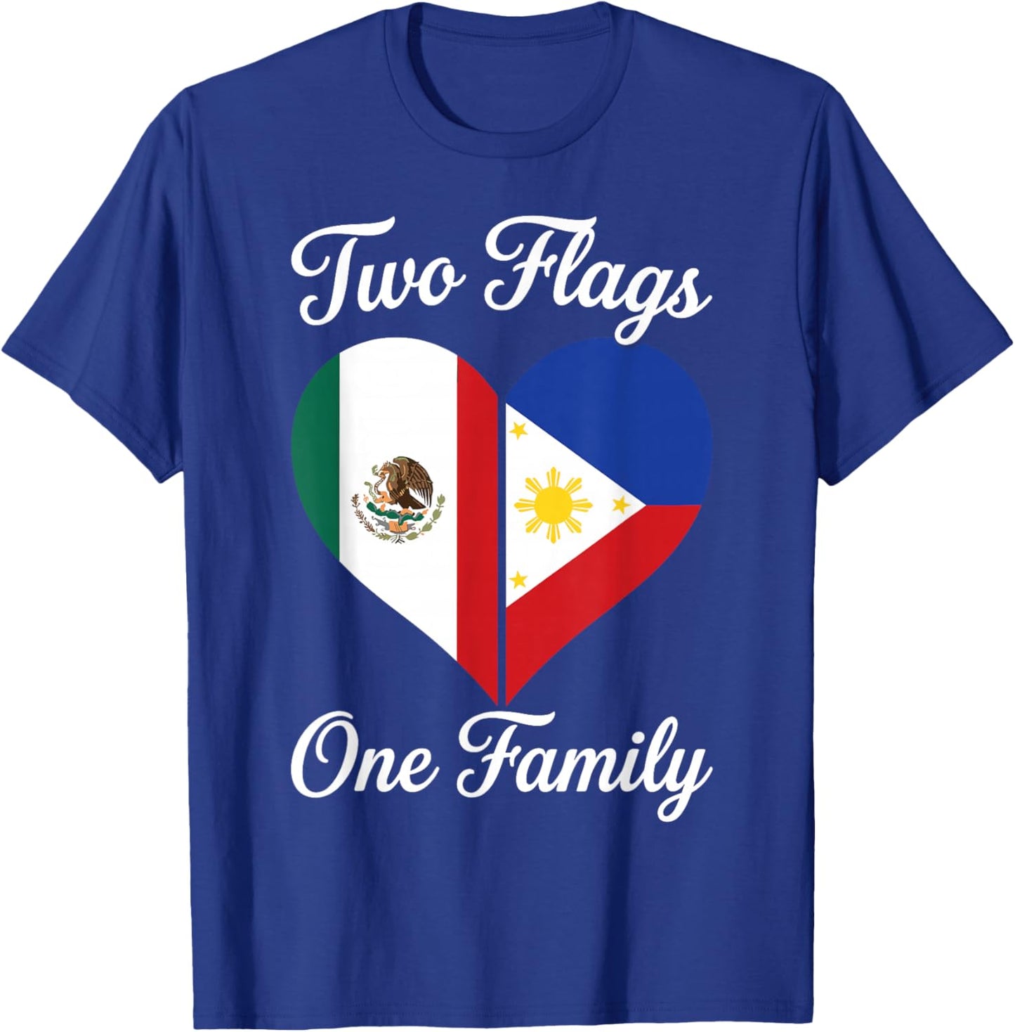 Mexipino, Two Flags One Family, Proud Mexipino T-Shirt - T-Shirt | Royal