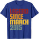 Legend Since March 2015 11th Birthday - Vintage Funny T-Shirt - T-Shirt | Royal