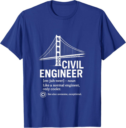 Civil Engineer - Funny Retro Engineering T-Shirt - T-Shirt | Royal
