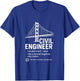 Civil Engineer - Funny Retro Engineering T-Shirt - T-Shirt | Royal