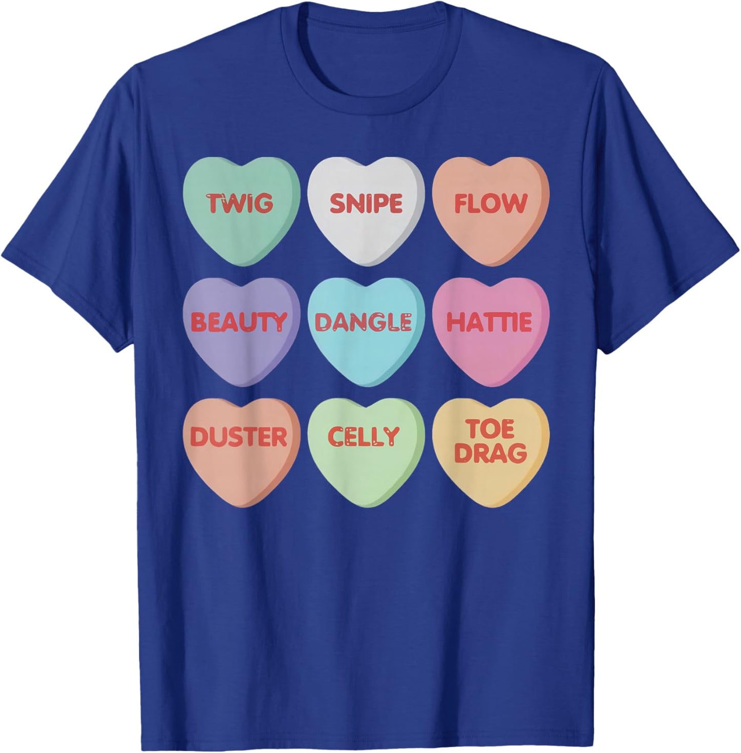 Valentines Day Hockey Conversation Candy Heart Hockey Player T-Shirt - T-Shirt | Royal