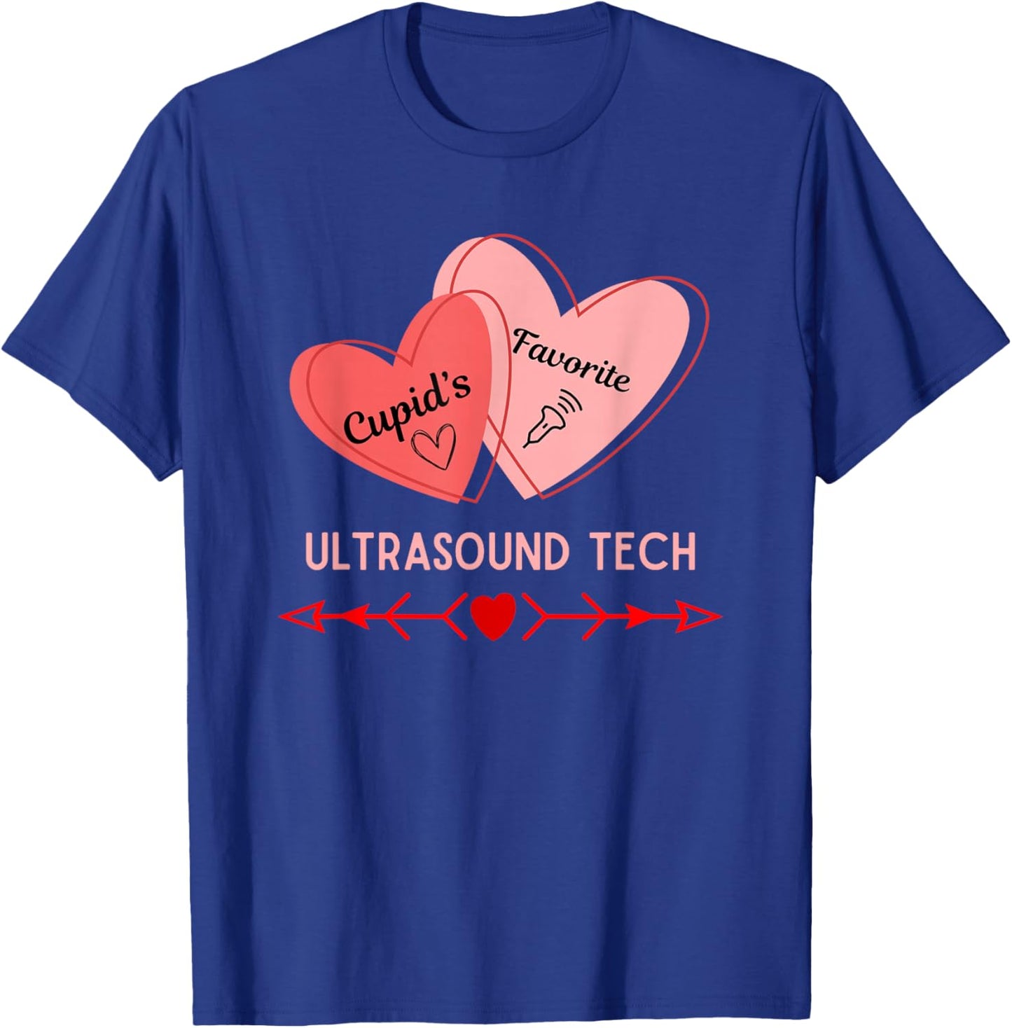 Valentine's Day Ultrasound Tech Healthcare Worker Trendy T-Shirt - T-Shirt | Royal