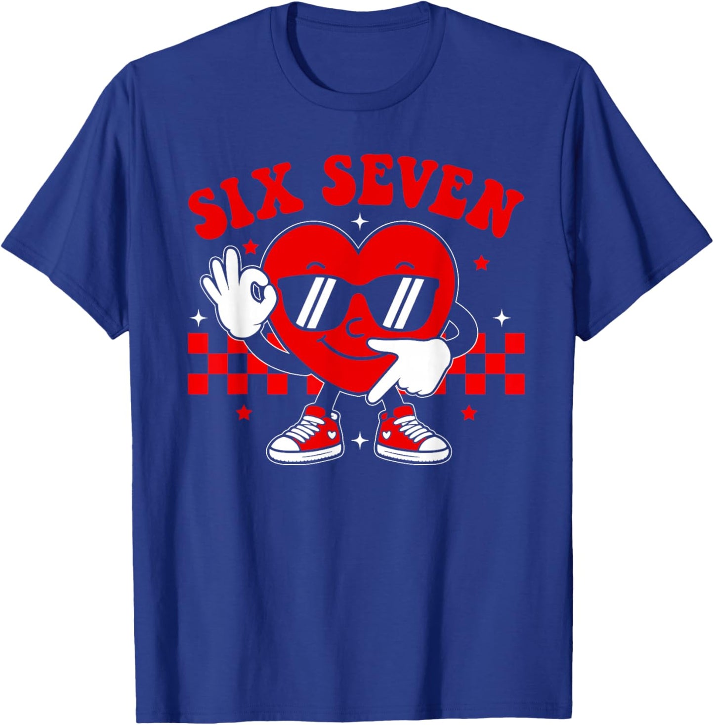 Funny Six Seven 6 7 Valentines Day Heart Boys Kids 67 Meme T-Shirt - T-Shirt | Royal