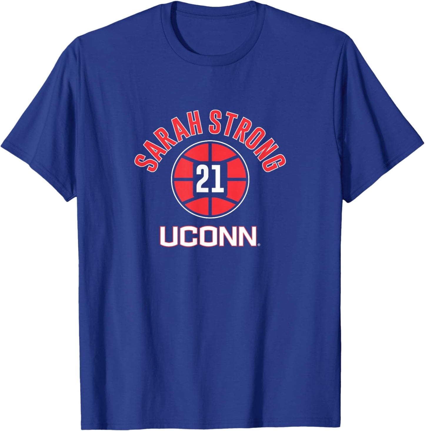UConn Basketball: Sarah Strong Name Number Ball T-Shirt - T-Shirt | Royal