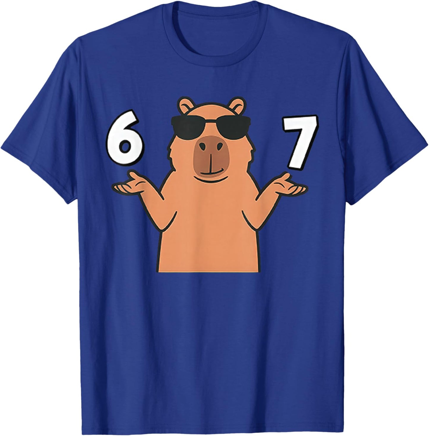 67 Meme Capybara 6 7 Hand Gesture Kids T-Shirt - T-Shirt | Royal