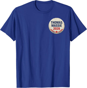 Thomas Massie Supporter Election 2028 President (2 Sides) T-Shirt - T-Shirt | Royal