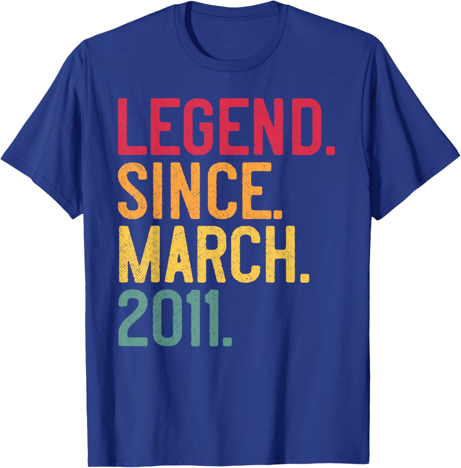 Legend Since March 2011 15 Years Old 15th Birthday - Vintage T-Shirt - T-Shirt | Royal