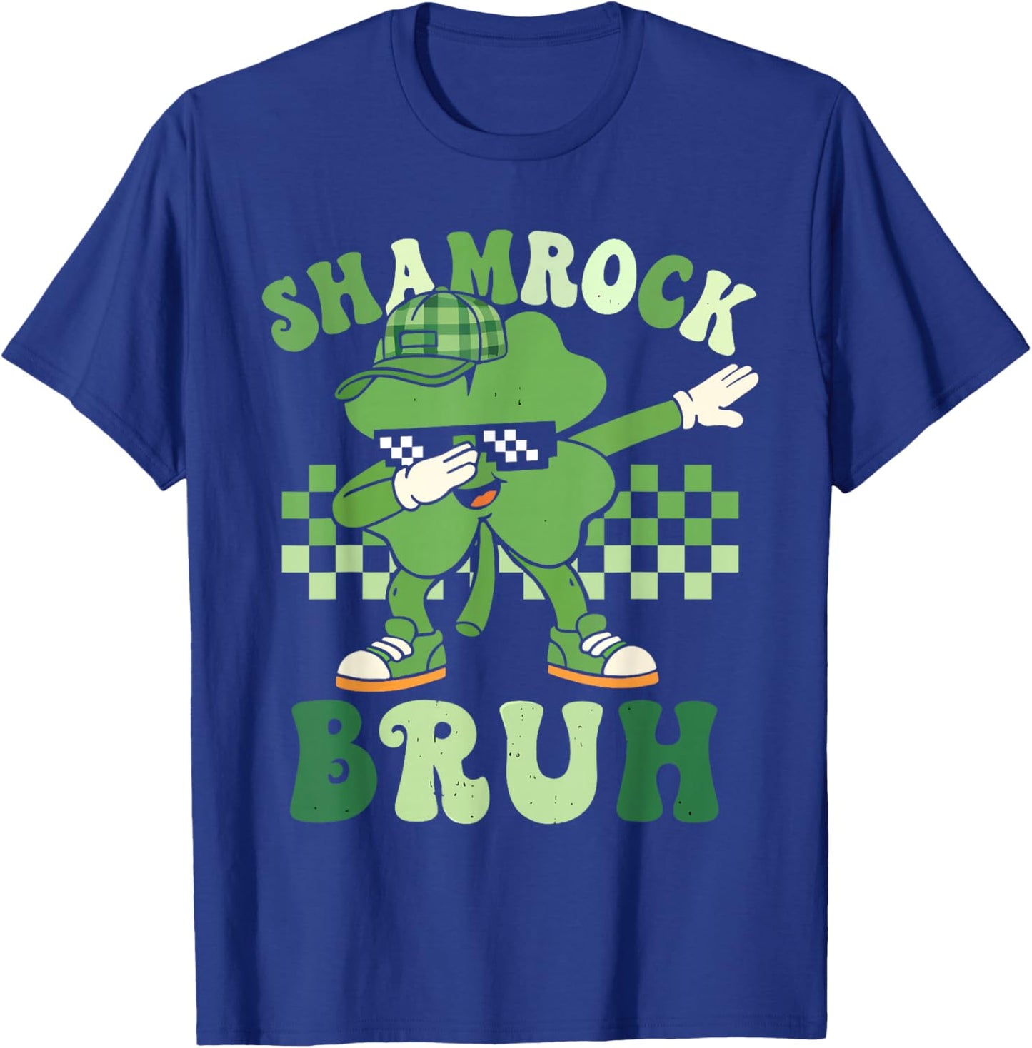 St Patricks Day Shamrock Bruh Dabbing Clover Boys Kids T-Shirt - T-Shirt | Royal