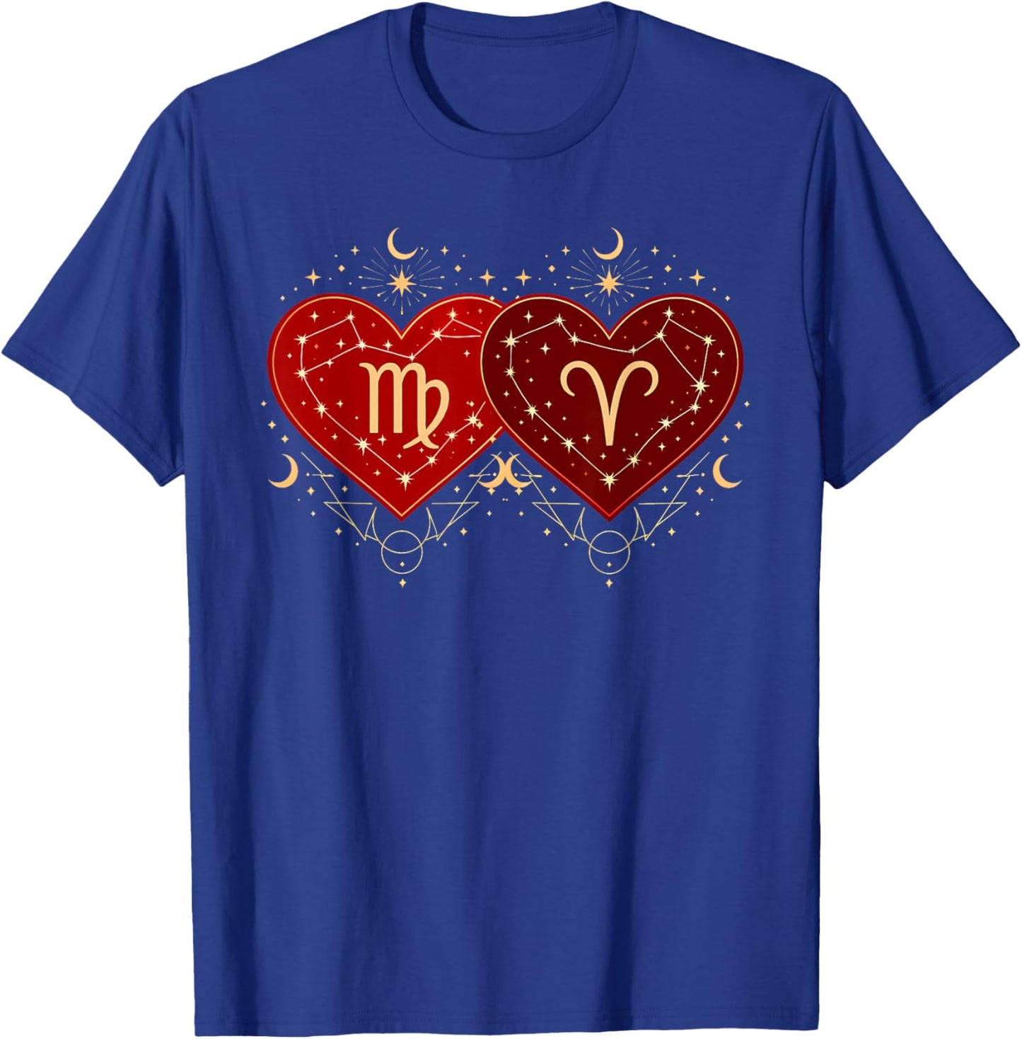Virgo Aries Love Shirt Valentines Day Astrology Zodiac T-Shirt - T-Shirt | Royal