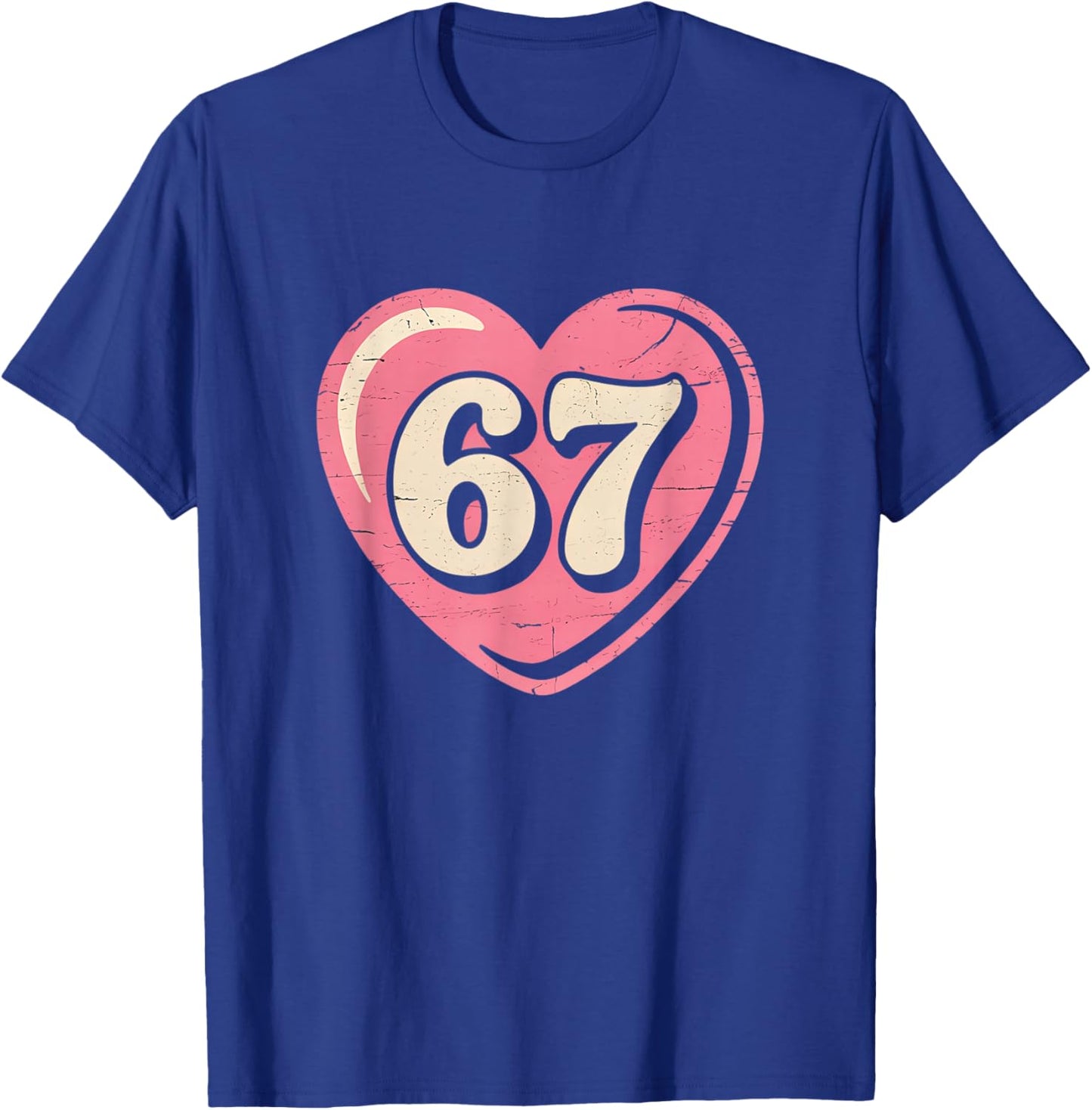 6 7 Meme Heart Gen Alpha Six Seven 67 Valentines Kids Girls T-Shirt - T-Shirt | Royal