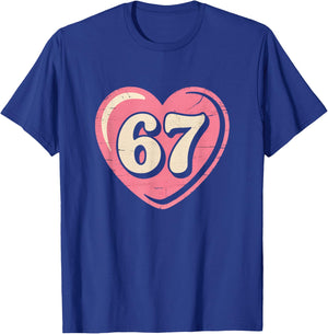 6 7 Meme Heart Gen Alpha Six Seven 67 Valentines Kids Girls T-Shirt - T-Shirt | Royal