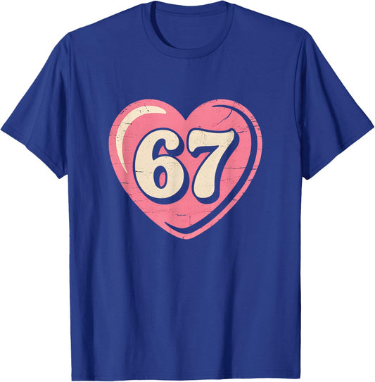 6 7 Meme Heart Gen Alpha Six Seven 67 Valentines Kids Girls T-Shirt - T-Shirt | Royal