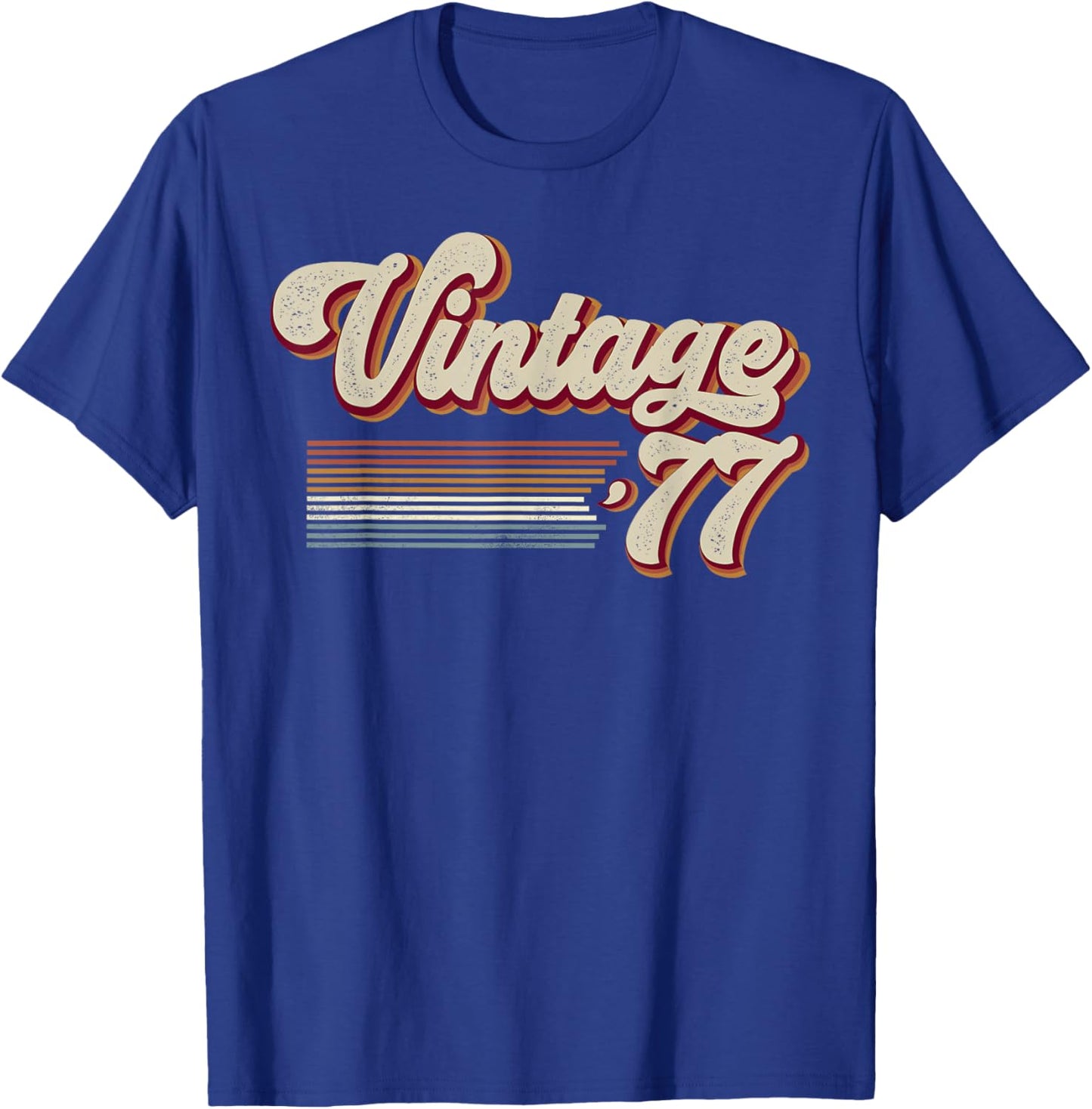 Vintage 1977 Retro Sunset Classic 49-Year-Old 49th Birthday T-Shirt - T-Shirt | Royal