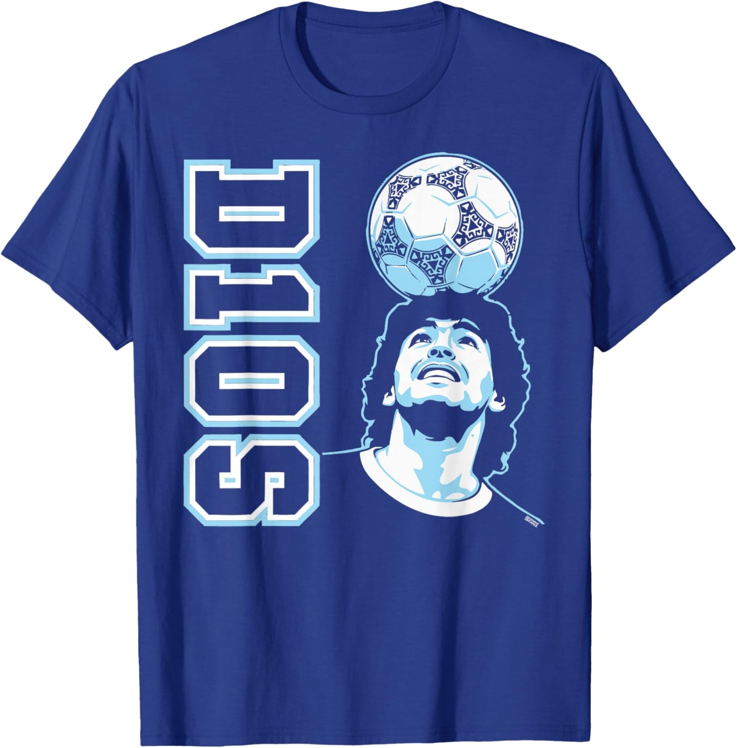 Diego Maradona D10S Headball Retro Soccer T-Shirt - T-Shirt | Royal
