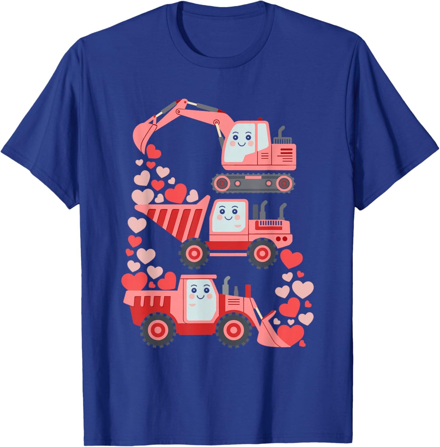 Kids Valentines Excavator Truck Valentine Boys Toddler T-Shirt - T-Shirt | Royal