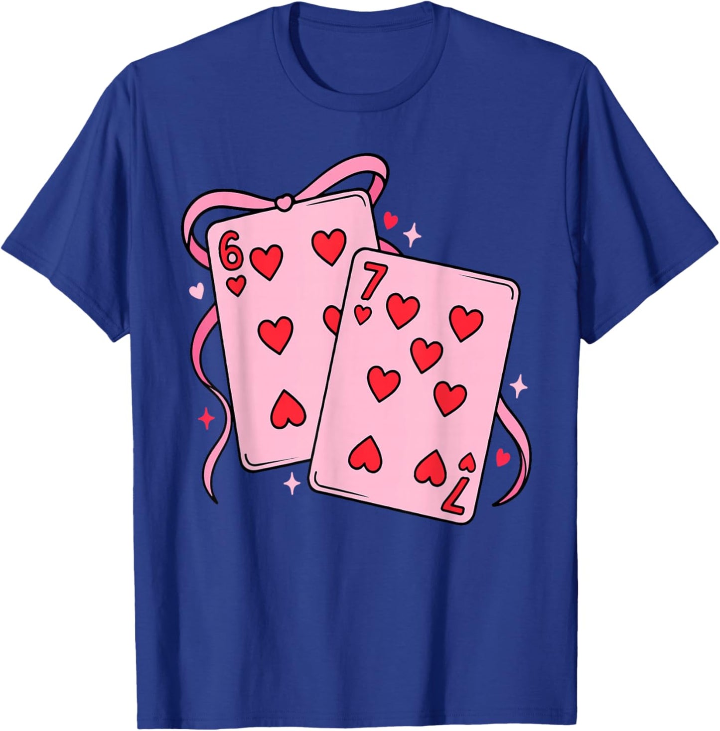 Playing Card Valentine’s Day 67 Preppy Six Seven 67 Meme T-Shirt - T-Shirt | Royal