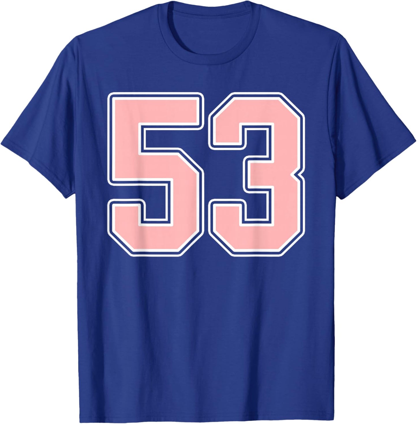 Cute Pink and White Number 53 Jersey Player Uniform #53 Fan T-Shirt - T-Shirt | Royal