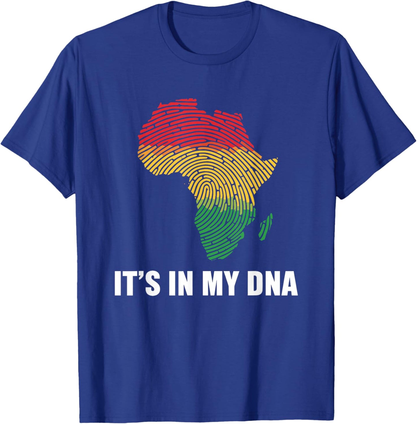 Black History Month It's in My DNA Pan African Fingerprint T-Shirt - T-Shirt | Royal
