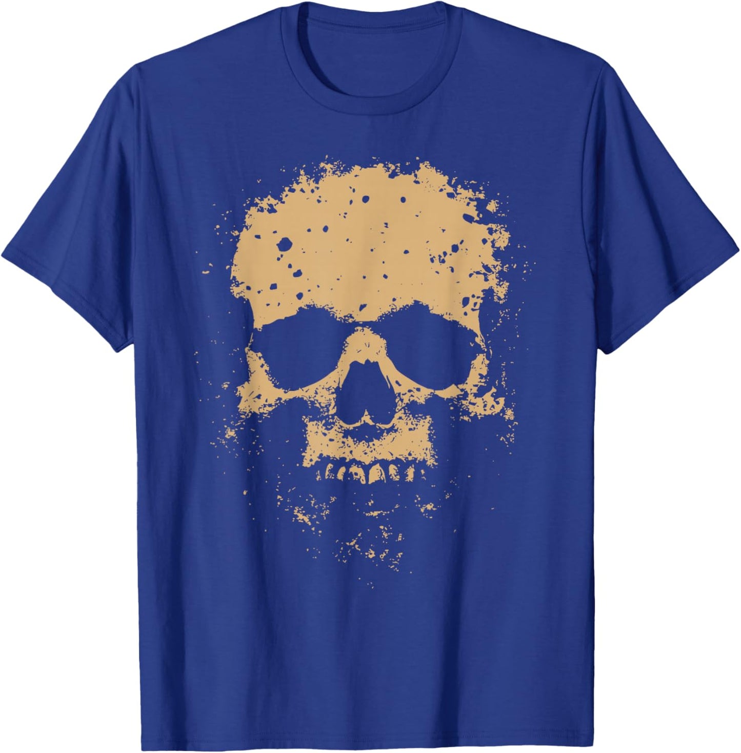 Big Skull Only Graphic Grunge Distressed Vintage Rugged T-Shirt - T-Shirt | Royal