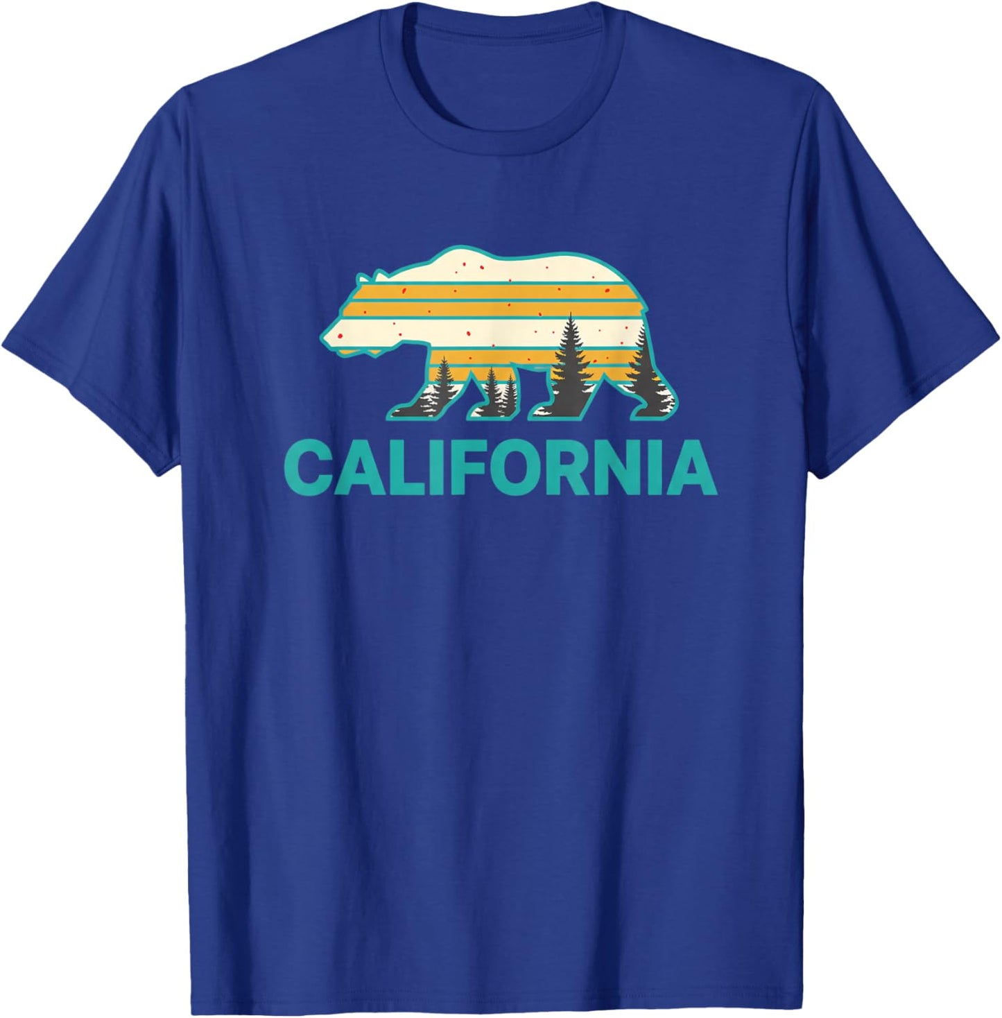 California Woodland Vacation Travel Retro Graphic T-Shirt - T-Shirt | Royal