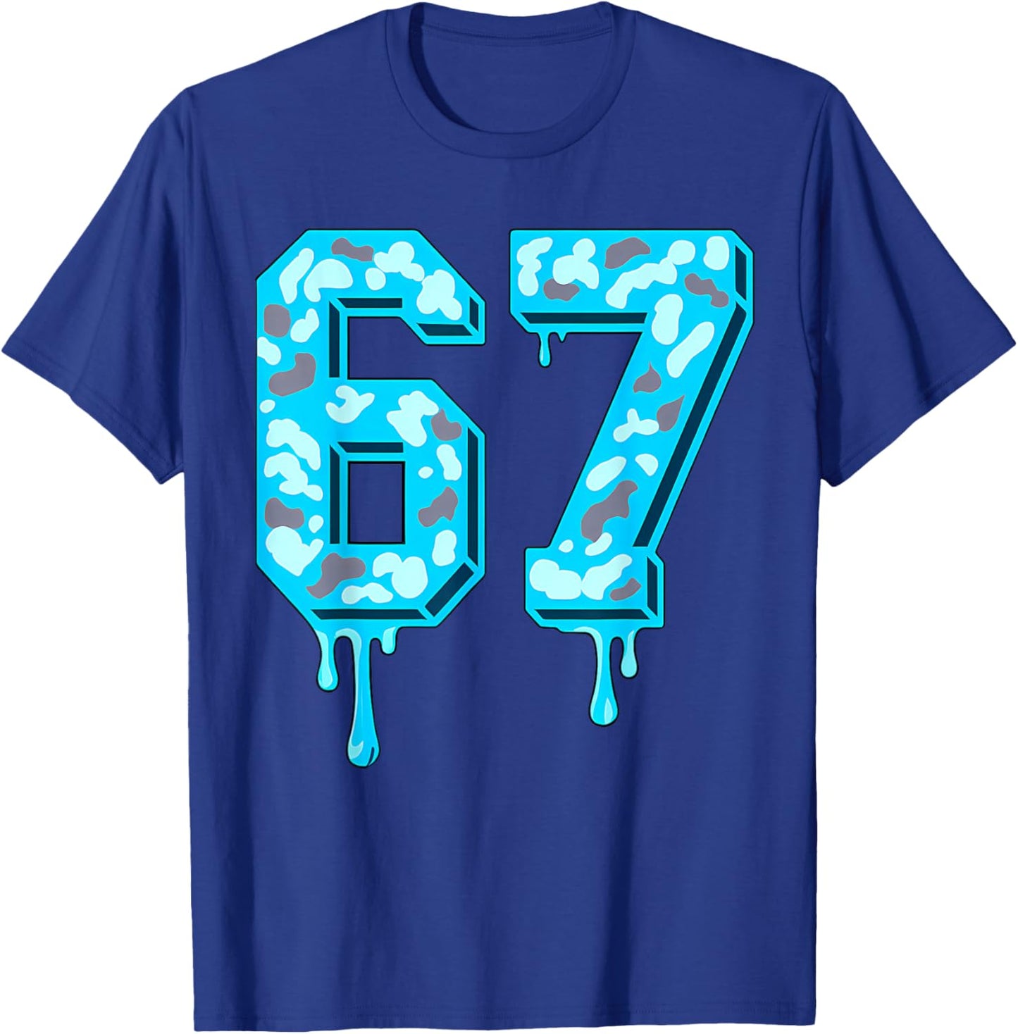67 Drip Camo Gamma Blue Matching T-Shirt - T-Shirt | Royal