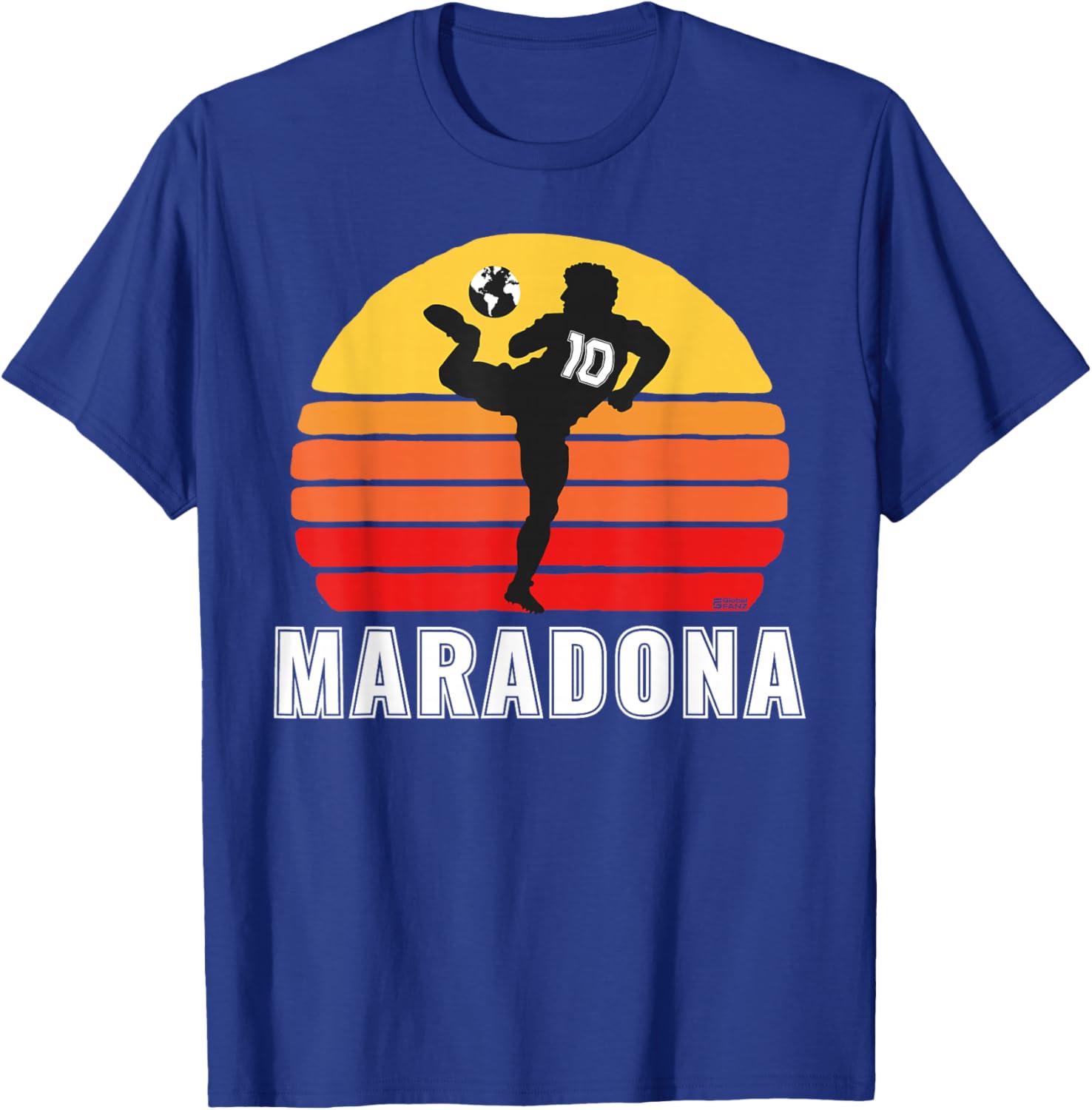 Diego Maradona Taquito Football Move #10 Soccer 80s Sunset T-Shirt - T-Shirt | Royal