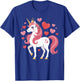 Cute Unicorn Heart Valentines Girls Kids Men Women Valentine T-Shirt - T-Shirt | Royal