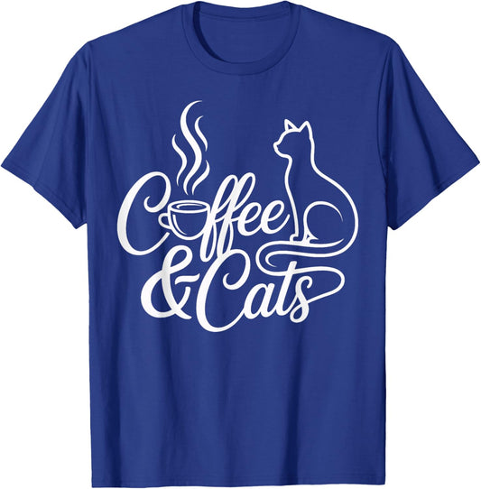 Coffee and Cats Cat T-Shirt - T-Shirt | Royal