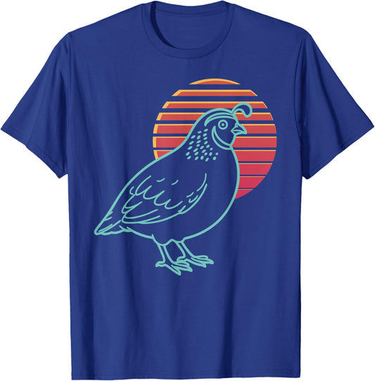 Quail Lover Bird Animal Retro Synthwave 80s T-Shirt - T-Shirt | Royal