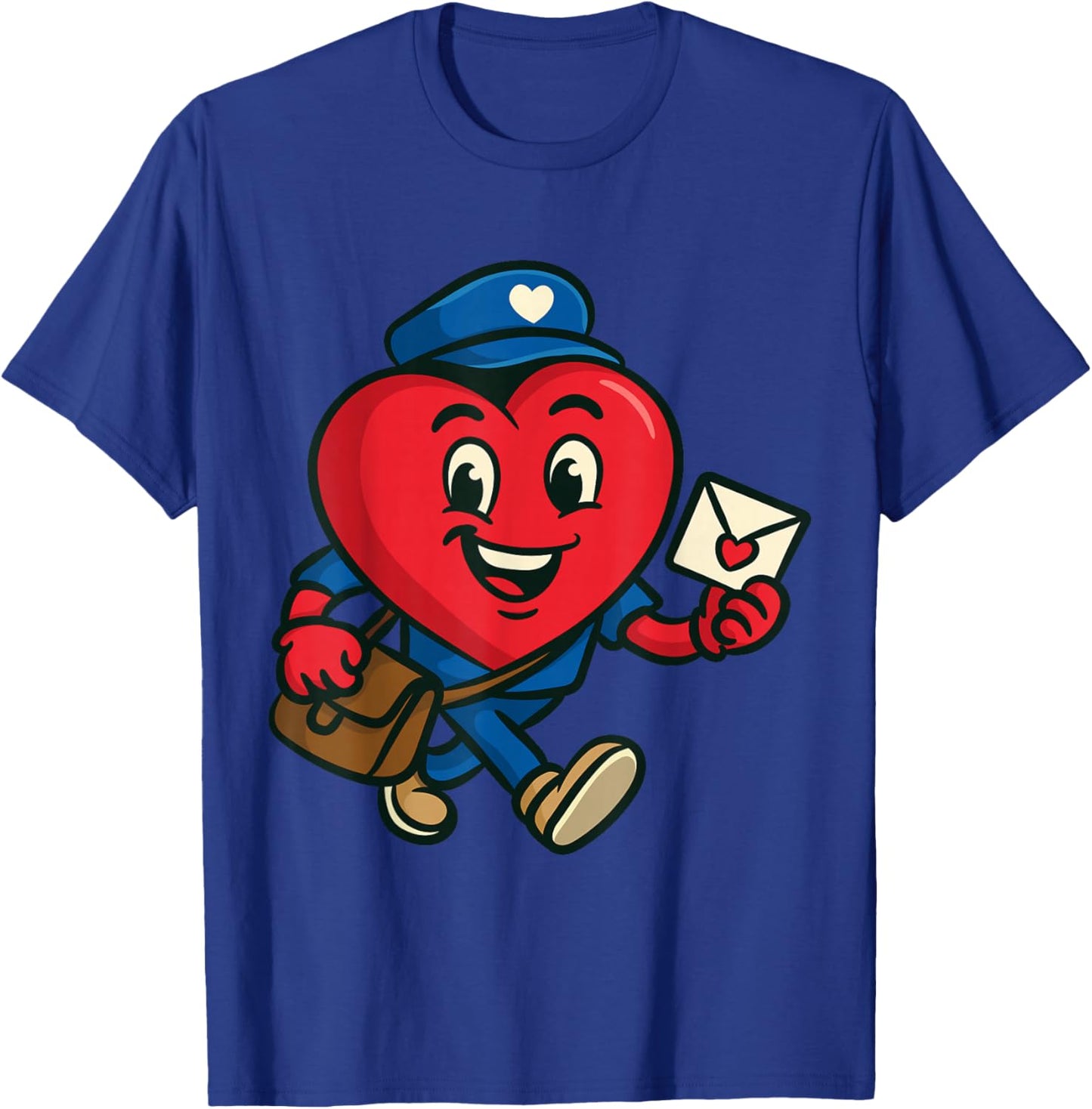 Heart Postal Worker Valentine's Day Mail Delivery T-Shirt - T-Shirt | Royal