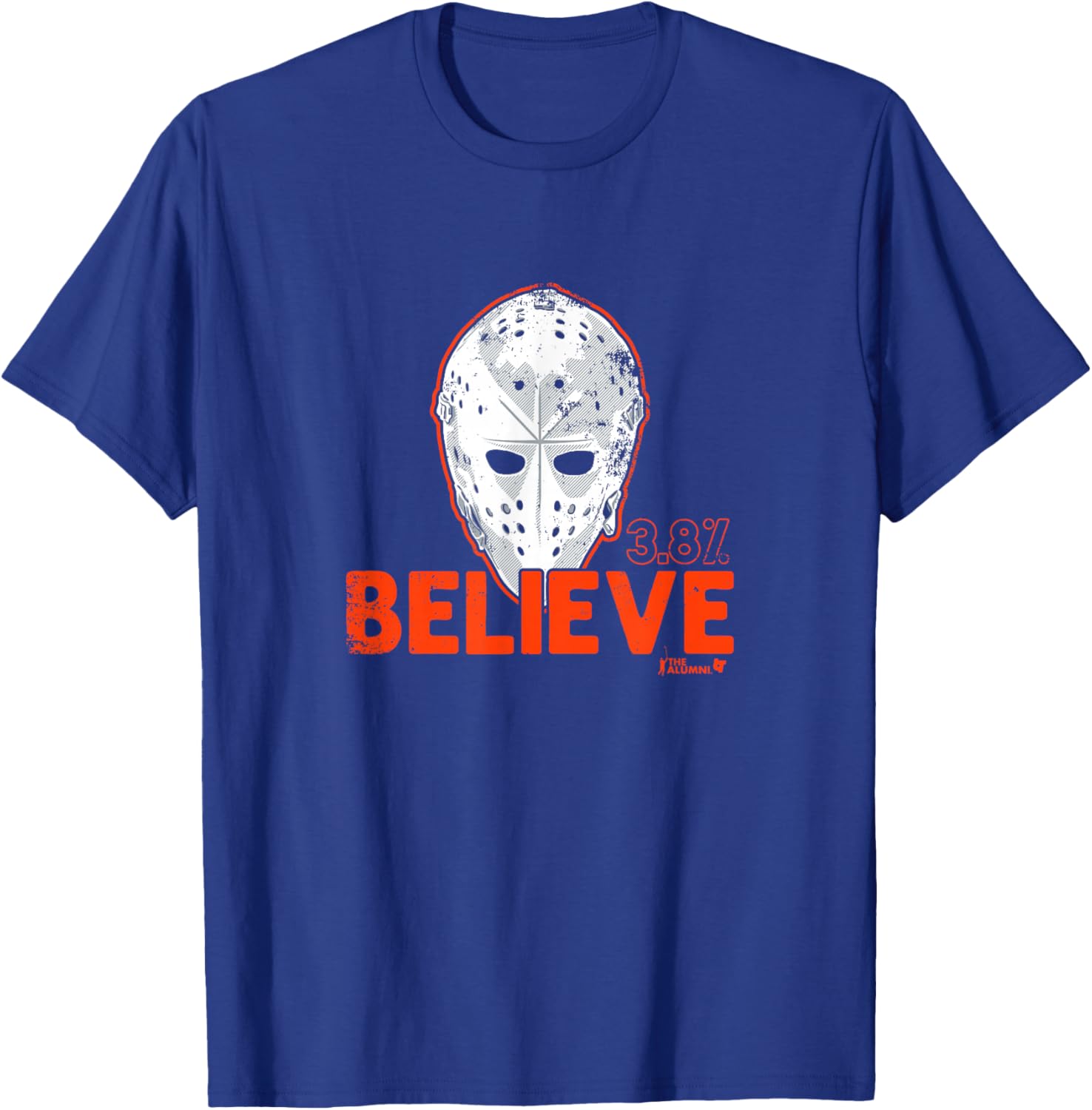 Bernie Parent - Believe Mask - Philadelphia Hockey T-Shirt - T-Shirt | Royal