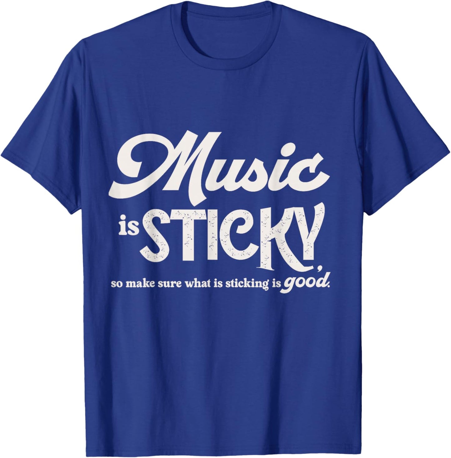Music is Sticky Retro T-Shirt - T-Shirt | Royal