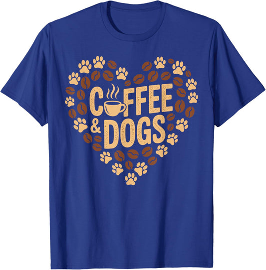 Coffee and Dogs Dog T-Shirt - T-Shirt | Royal