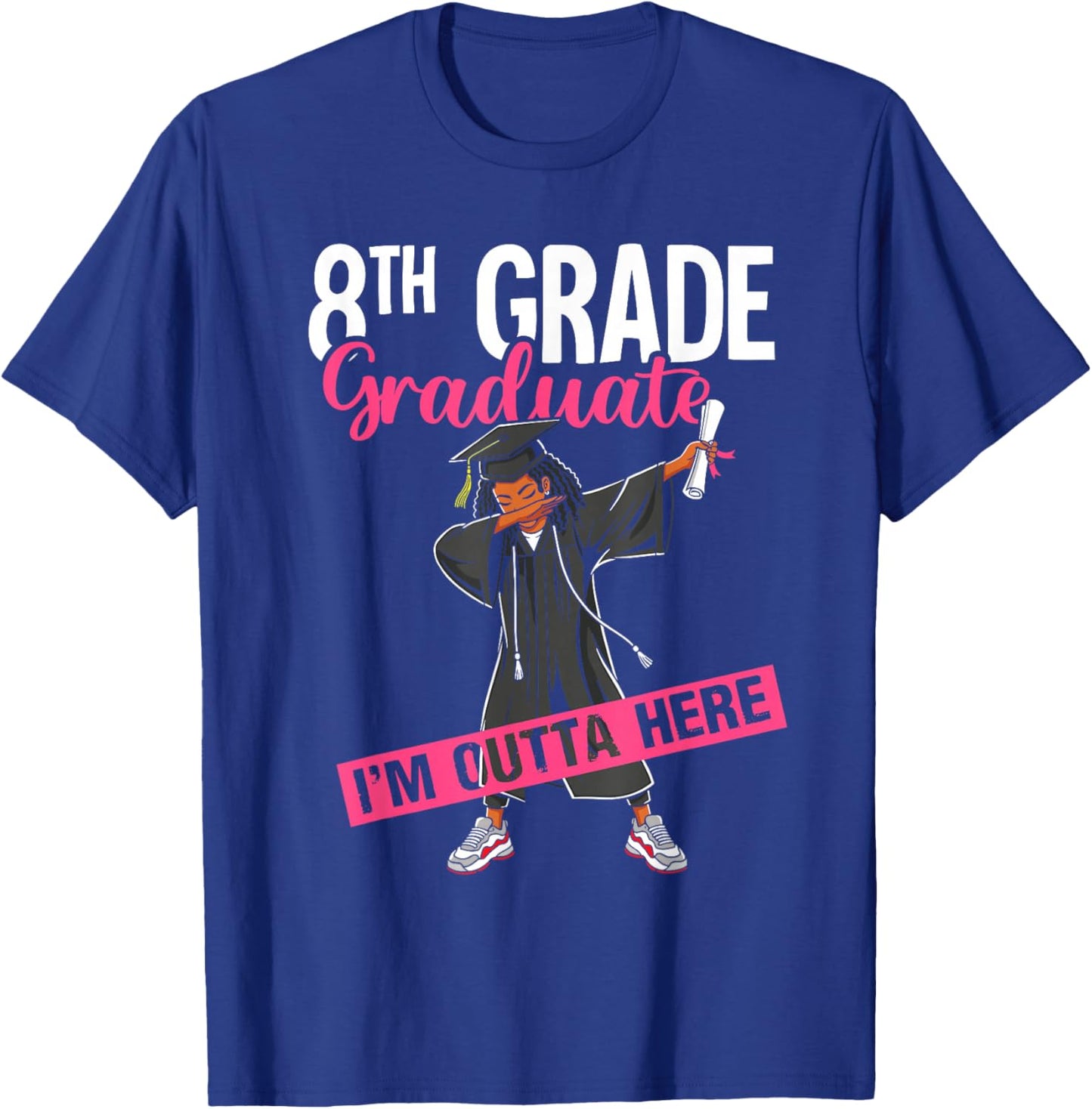 8th Grade Graduate 2026 Dab Black Girl Graduation Class 26 T-Shirt - T-Shirt | Royal