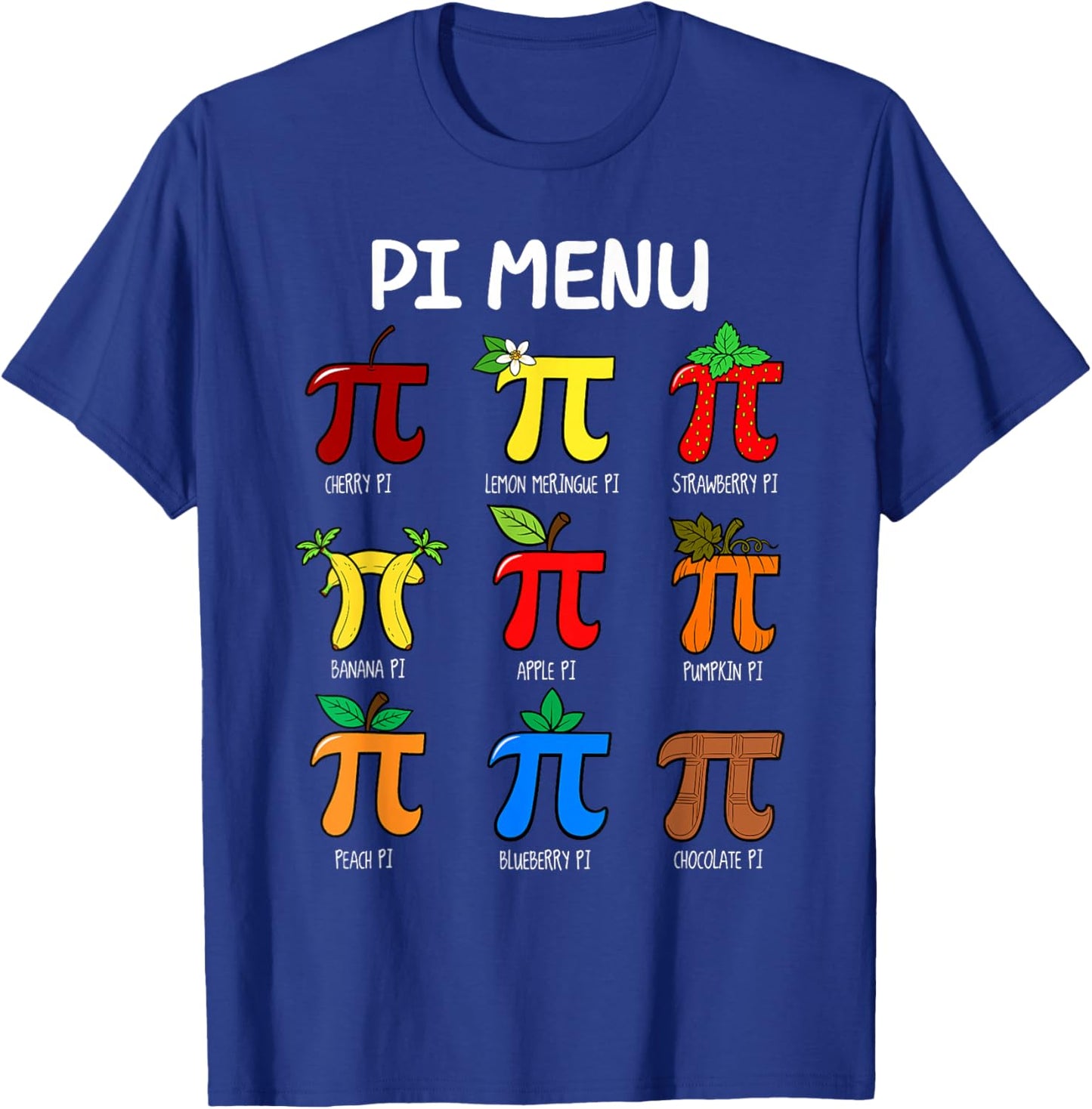 Pi Menu 3.14 Symbol Happy Pie Day Math Teacher Women Toddler T-Shirt - T-Shirt | Royal
