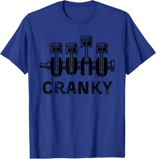 Cranky Car Engine Crankshaft Cars Lover Mechanics Father Day T-Shirt - T-Shirt | Royal