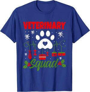Veterinary Squad Christmas Vet Crew Tech Matching Holiday T-Shirt - T-Shirt | Royal