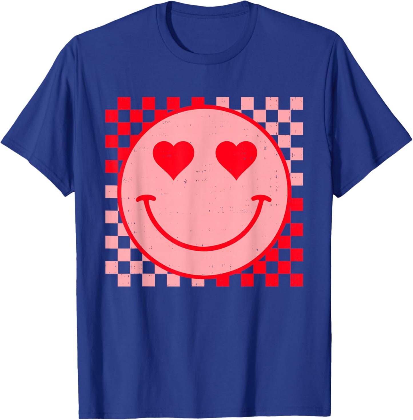 Retro Vintage Valentines Day Smile Face Men Women Girls Kids T-Shirt - T-Shirt | Royal