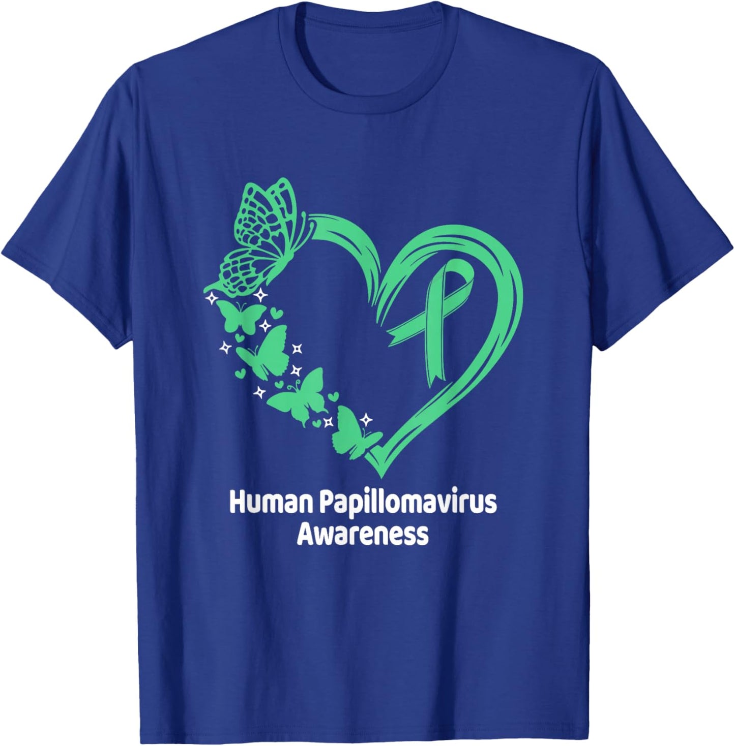 Human Papillomavirus HPV Awareness Heart Butterfly T-Shirt - T-Shirt | Royal