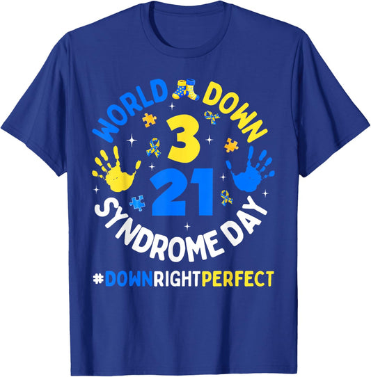 World Down Syndrome Day 321 Awareness Support Men Women Kids T-Shirt - T-Shirt | Royal