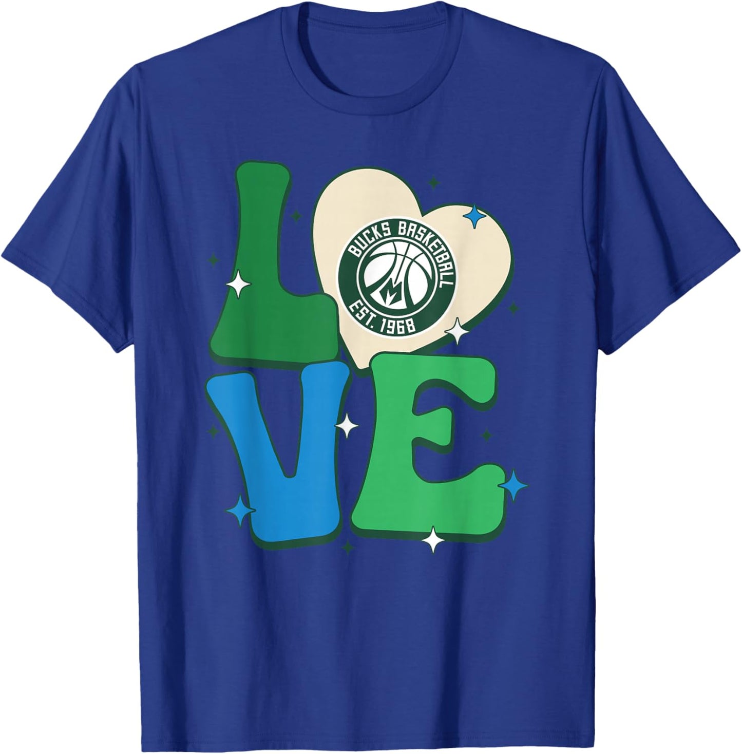 NBA Milwaukee Bucks Valentine's Day Love T-Shirt - T-Shirt | Royal