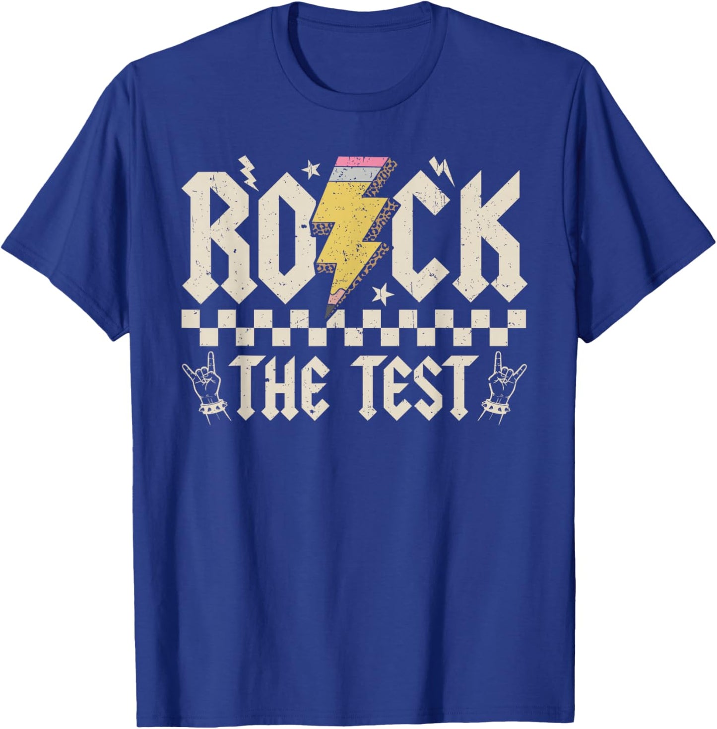 Testing Day Rock The Test ABCD Motivational Teacher Students T-Shirt - T-Shirt | Royal