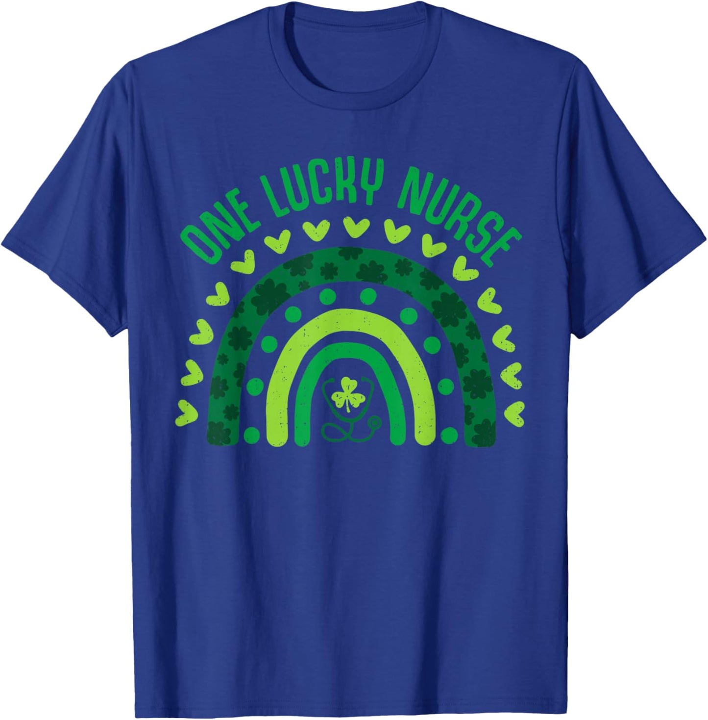 One Lucky Nurse Scrub NICU ICU St Patricks Day Nurses Women T-Shirt - T-Shirt | Royal