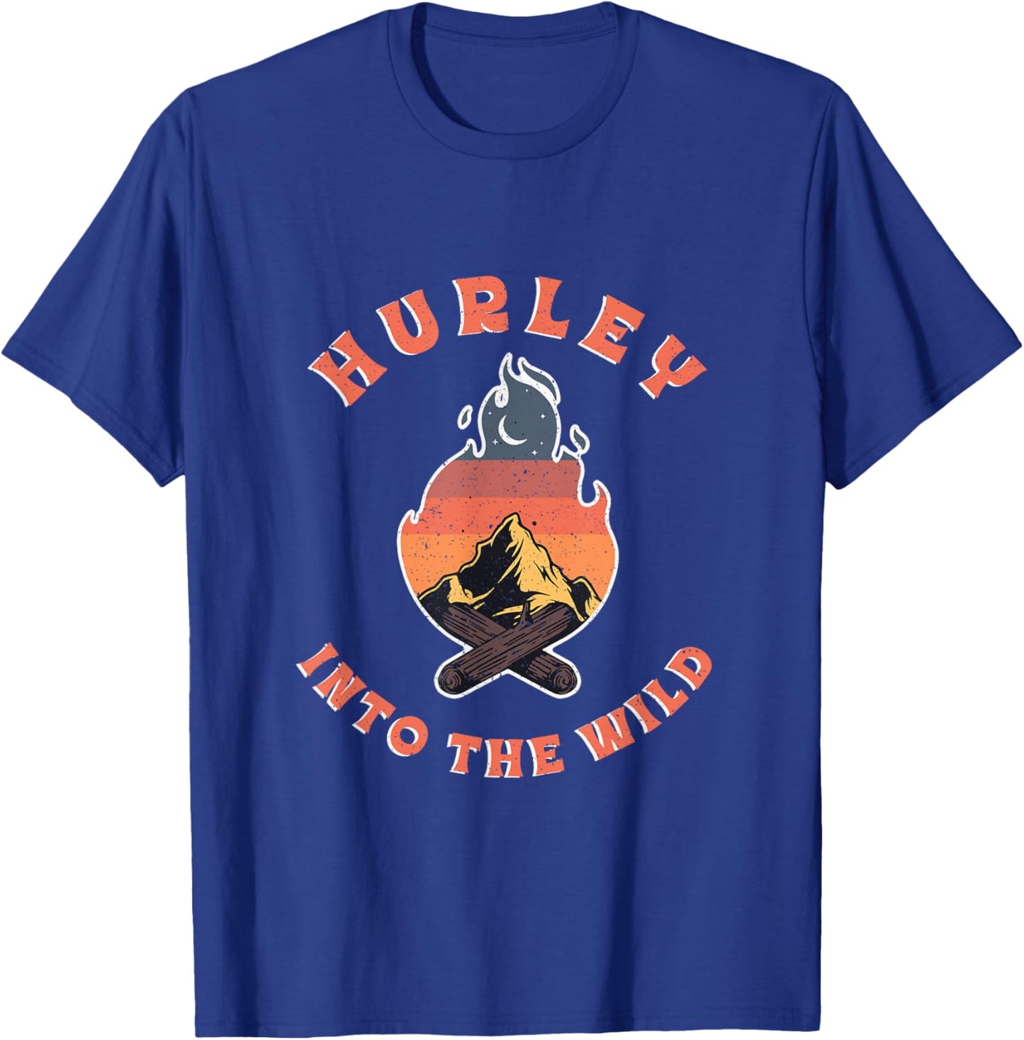 Vintage Campfire Hurley Souvenir Retro Hiking Camping T-Shirt - T-Shirt | Royal