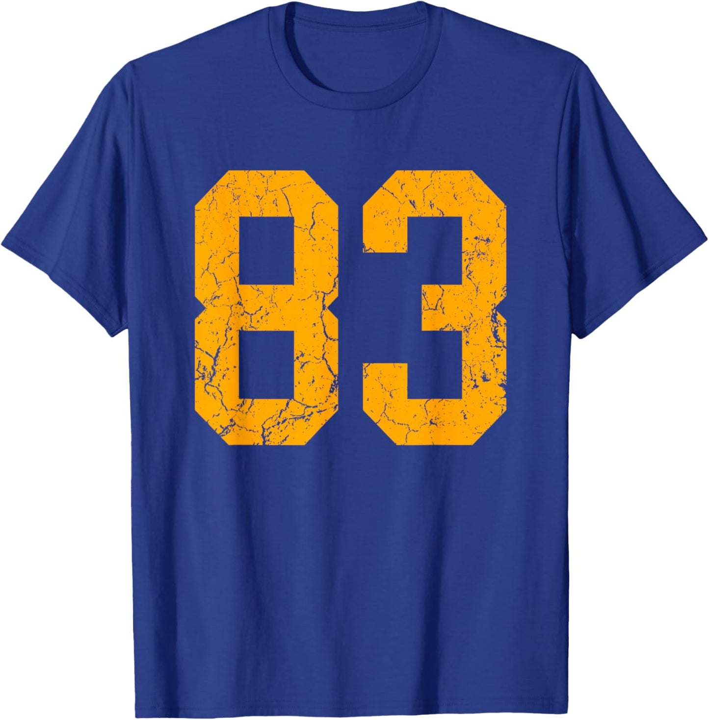 Distressed Orange Number 83 Jersey Player Uniform #83 T-Shirt - T-Shirt | Royal