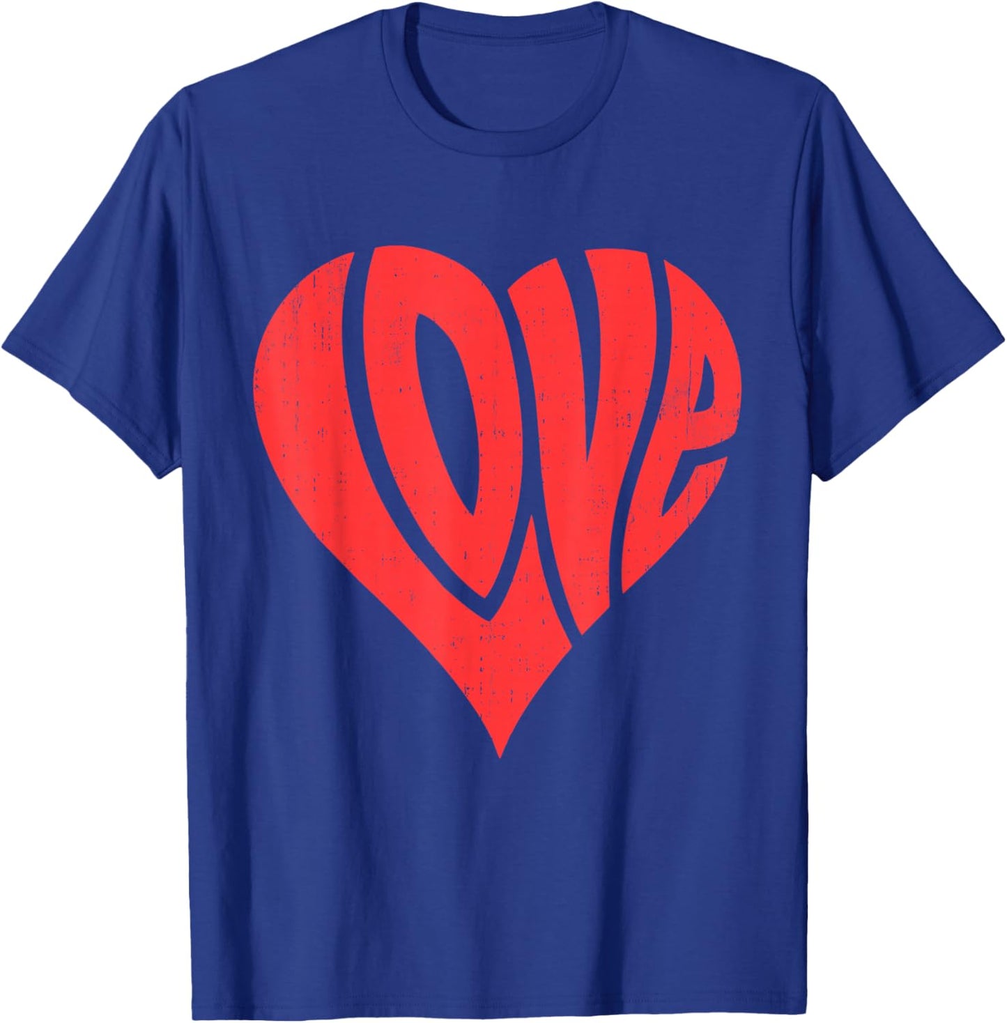 Retro Vintage Love Heart Valentines Day Men Women Boy Kids T-Shirt - T-Shirt | Royal